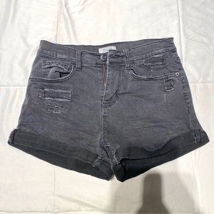 Black Distressed Shorts